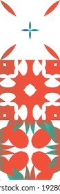 Traditional ornate mexican talavera. Set of vector seamless patterns. Kitchen design. Red abstract backgrounds for web backdrop, print, pillows, surface texture, wallpaper, towels.