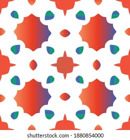 Traditional ornate mexican talavera. Stylish design. Vector seamless pattern illustration. Red abstract background for web backdrop, print, pillows, surface texture, wallpaper, towels.