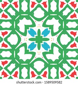 Traditional ornate mexican talavera. Universal design. Vector seamless pattern concept. Red abstract background for web backdrop, print, pillows, surface texture, wallpaper, towels.
