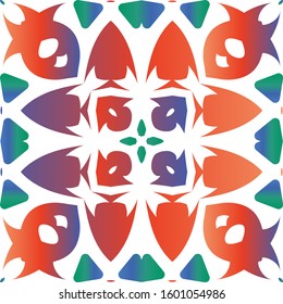 Traditional ornate mexican talavera. Vector seamless pattern trellis. Universal design. Red abstract background for web backdrop, print, pillows, surface texture, wallpaper, towels.