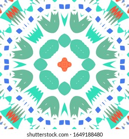 Traditional ornate mexican talavera. Vector seamless pattern elements. Modern design. Red abstract background for web backdrop, print, pillows, surface texture, wallpaper, towels.