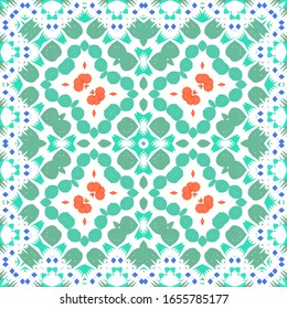 Traditional ornate mexican talavera. Vector seamless pattern elements. Modern design. Red abstract background for web backdrop, print, pillows, surface texture, wallpaper, towels.