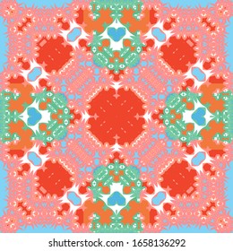 La talavera mexicaine traditionnelle ornée. Image vectorielle éléments de motif harmonieux. Design moderne. Arrière-plan rouge abstrait pour fond web, impression, oreillers, texture de surface, fond d'écran, serviettes.
