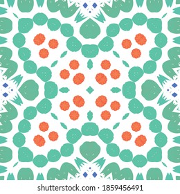 Traditional ornate mexican talavera. Vector seamless pattern elements. Modern design. Red abstract background for web backdrop, print, pillows, surface texture, wallpaper, towels.
