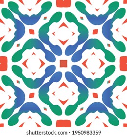 Traditional ornate mexican talavera. Vector seamless pattern theme. Universal design. Red abstract background for web backdrop, print, pillows, surface texture, wallpaper, towels.