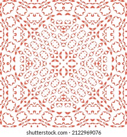 Traditional ornate mexican talavera. Vector seamless pattern elements. Stylish design. Red abstract background for web backdrop, print, pillows, surface texture, wallpaper, towels.
