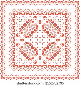 Traditional ornate mexican talavera. Vector seamless pattern elements. Stylish design. Red abstract background for web backdrop, print, pillows, surface texture, wallpaper, towels.