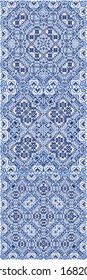 Traditional ornate portuguese azulejo. Colored design. Vector seamless pattern elements. abstract background for web backdrop, print, pillows, surface texture, wallpaper, towels.