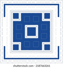Traditional ornate portuguese azulejo. Graphic design. Vector seamless pattern collage. Blue abstract background for web backdrop, print, pillows, surface texture, wallpaper, towels.