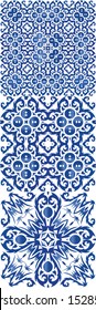 Traditional ornate portuguese azulejo. Vector seamless pattern illustration. Minimal design. abstract background for web backdrop, print, pillows, surface texture, wallpaper, towels.