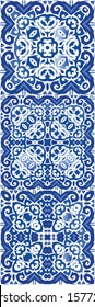 Traditional ornate portuguese azulejo. Vector seamless pattern poster. Creative design. abstract background for web backdrop, print, pillows, surface texture, wallpaper, towels.