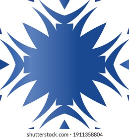 Traditional ornate portuguese azulejo. Vector seamless pattern arabesque. Hand drawn design. Blue abstract background for web backdrop, print, pillows, surface texture, wallpaper, towels.
