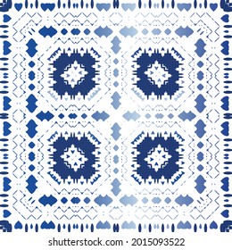 Traditional ornate portuguese azulejo. Vector seamless pattern illustration. Stylish design. Blue abstract background for web backdrop, print, pillows, surface texture, wallpaper, towels.