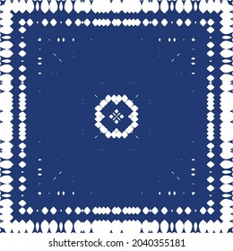 Traditional ornate portuguese azulejo. Vector seamless pattern watercolor. Original design. Blue abstract background for web backdrop, print, pillows, surface texture, wallpaper, towels.