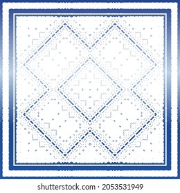 Traditional ornate portuguese azulejo. Vector seamless pattern illustration. Stylish design. Blue abstract background for web backdrop, print, pillows, surface texture, wallpaper, towels.