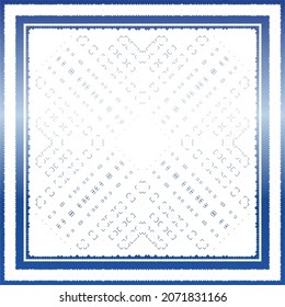 Traditional ornate portuguese azulejo. Vector seamless pattern illustration. Stylish design. Blue abstract background for web backdrop, print, pillows, surface texture, wallpaper, towels.