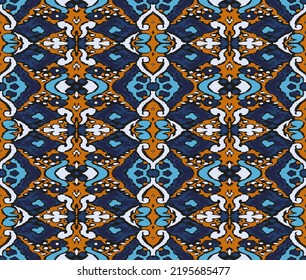 Traditional ornate portuguese decorative color tiles azulejos. Abstract background. Vector hand drawn illustration, typical portuguese tiles, Ceramic tiles. Seamless pattern.