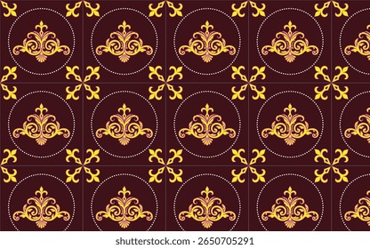 Tradicional ornamentado português decorativo azulejos de cor. Resumo. Ilustração desenhada à mão vetorial, azulejos típicos portugueses, azulejos de cerâmica. Padrão contínuo.