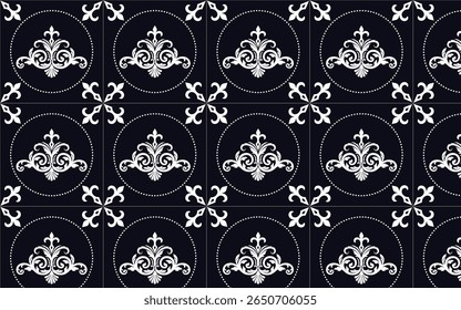 Tradicional ornamentado português decorativo azulejos de cor. Resumo. Ilustração desenhada à mão vetorial, azulejos típicos portugueses, azulejos de cerâmica. Padrão contínuo.