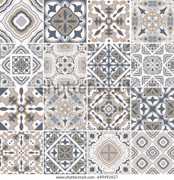 https www shutterstock com es image vector traditional ornate portuguese decorative tiles azulejos 649492657