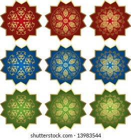 Traditional ottoman design icon set