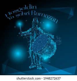 traditional ottoman drum and drummer translation: welcome to ramadan