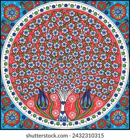 traditional ottoman iznik tiles design