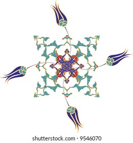 Traditional ottoman tulip tile design