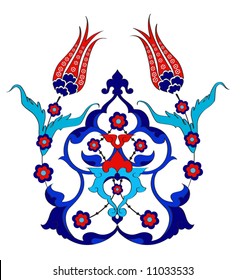 Traditional ottoman tulip vintage tile design