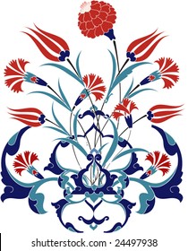 Traditional ottoman turkey turkish tulip tile design