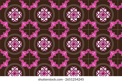 Traditional Ottoman Turkish Tile Pattern.Vintage Iznik Ceramic Tile Design.Islamic Art Inspired Turkish Tile Texture