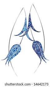 Traditional ottoman turkish tulip tile design