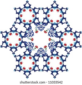 Traditional ottoman turkish vintage tile design