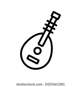 Icono de Oud tradicional, Oud, instrumento musical, música árabe, icono de línea de instrumento cultural tradicional de Oud, icono vectorial editable, píxel perfecto, archivo ai ilustrador