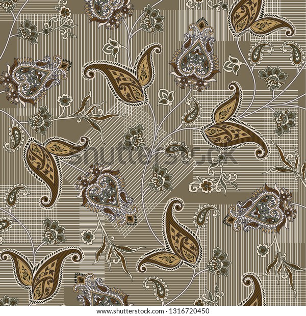 Traditional Paisley Batik Pattern On Muster Stock Vector Royalty Free