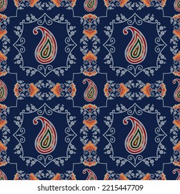 diseño tradicional de Paisley en la marina 