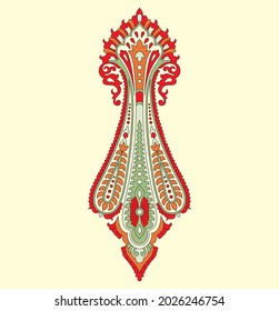 Traditional Paisley. Ornamental Paisley Print for Textile Design Red