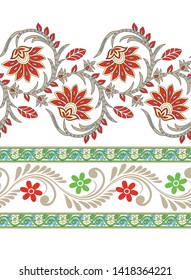 traditional Paisley pattern border on white
