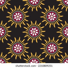 traditional paisley pattern on black background