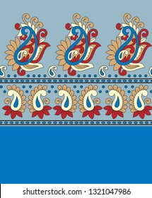 Traditional Paisley pattern on border