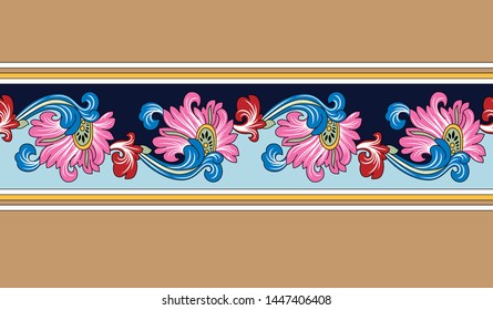 Traditional Paisley pattern on border
