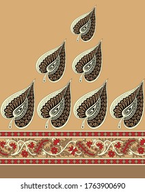 patrón tradicional de Paisley en el fondo de la frontera