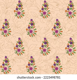 traditional paisley pattern on brown background