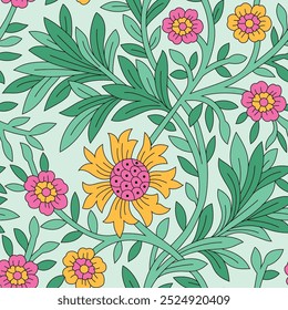traditional paisley pattern on green background