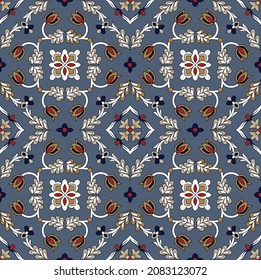 traditional Paisley pattern on grey background