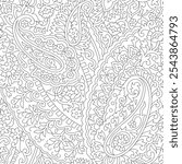 traditional paisley pattern on outline