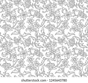 Traditional Paisley Pattern on outline
