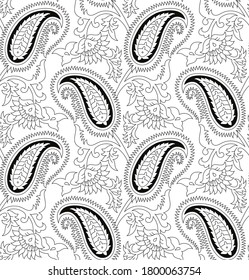 Seamless Vertical Paisley Pattern Stock Vector (Royalty Free) 1063315001