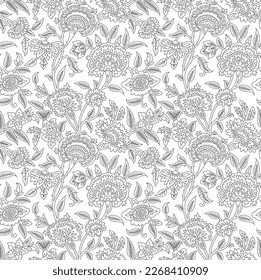 traditional paisley pattern on outline background stock