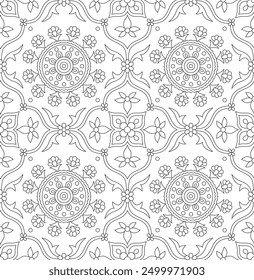 traditional Paisley pattern on outline